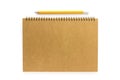 Recycled blank notebook front cover with pencil Royalty Free Stock Photo