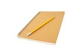 Recycled blank notebook front cover with pencil Royalty Free Stock Photo