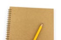 Recycled blank notebook front cover with pencil Royalty Free Stock Photo