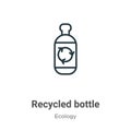 Recycled bottle outline vector icon. Thin line black recycled bottle icon, flat vector simple element illustration from editable Royalty Free Stock Photo