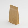 Recycled Brown Paper Bag Mock-up Template On Isolated White Background, Ready For Your Design, 3d Illustration