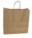 Recycled carft paper shopping bags with handles on white background Royalty Free Stock Photo