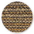 Recycled corrugated cardboard background with overlapping panels - Round icon concept image