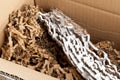 Recycled corrugated cardboard in box