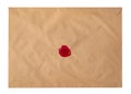 Recycled craft paper envelope isolated white background Royalty Free Stock Photo