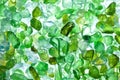 Recycled green glass pellets texture