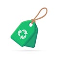 Recycled Label Tags Product manufacturing concept for the world. 3d illustration