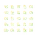 Recycled materials gradient linear vector icons set Royalty Free Stock Photo