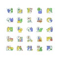 Recycled materials RGB color icons set Royalty Free Stock Photo