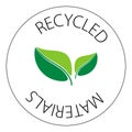 recycled materials stamp on white Royalty Free Stock Photo