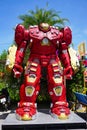 Recycled metal steel Robots theme park at Hua Hin Tique animal show : Iron Man model avenger