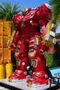 Recycled metal steel Robots theme park at Hua Hin Tique animal show : Iron Man model avenger