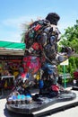 Recycled metal steel Robots theme park at Hua Hin Tique animal show : Iron Patriot model Royalty Free Stock Photo