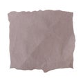 Recycled paper craft sheet on a white background, brown paper torn or ripped pieces of paper isolated on white Royalty Free Stock Photo