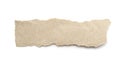 Recycled paper craft stick on a white background. Brown paper torn or ripped pieces of paper isolated on white Royalty Free Stock Photo