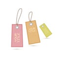 Recycled Paper Labels, Tags on White Background