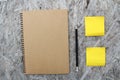 Recycled paper notebook on wood Royalty Free Stock Photo