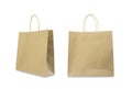 Recycled paper shopping bags on white background Royalty Free Stock Photo