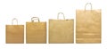 Recycled paper shopping four pieces bag on white background Royalty Free Stock Photo