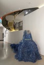 Recycled plastic bottle clothed woman Enrica Borghi Vestito blu 2005