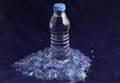 Recycled plastic polymers out of PET water bottle Royalty Free Stock Photo