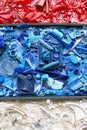 Recycled Plastic in Red, White and Blue Royalty Free Stock Photo