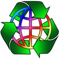 Recycled rainbow globe Royalty Free Stock Photo