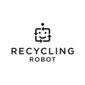 Recycled Robot Logo Design Vector Illustration