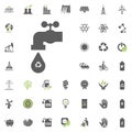 Recycled water icon. Eco and Alternative Energy vector icon set. Energy source electricity power resource set vector.