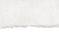 Recycled white torn horizontal note paper texture, light background. Royalty Free Stock Photo