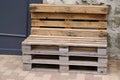 Recycled wood garden chair lounge on the terrace make in diy wooden pallets Royalty Free Stock Photo