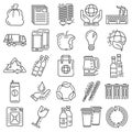 Recycles icon set, outline style