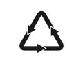 Recycling arrows in triangle. Cycle of ecological conversation. Recycle logo. Ecology life symbol. Save eco on earth. Isolated