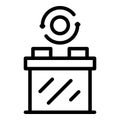 Recycling batteries icon, outline style