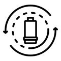 Recycling batteries icon, outline style
