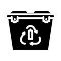 recycling battery glyph icon vector illustration
