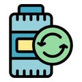 Recycling battery icon vector flat