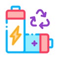 Recycling Battery Icon Vector Outline Illustration