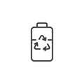 Recycling Battery line icon