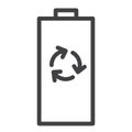 Recycling battery line icon