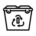 recycling battery line icon vector illustration