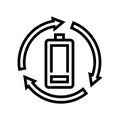 recycling battery line icon vector illustration