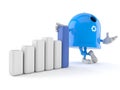 Recycling bin character with chart Royalty Free Stock Photo