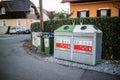 Recycling bin in the city Royalty Free Stock Photo
