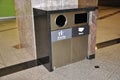 Recycling Bin Close up from Eating Zone inside Brookfield Place from Toronto Royalty Free Stock Photo