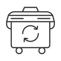 Recycling bin icon in line design. recycle bin, container, waste, sorting, ecology on white background vector. Recycling editable Royalty Free Stock Photo