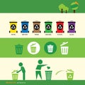 Recycling bin icons set Royalty Free Stock Photo