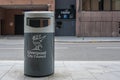 Recycling bin provided in Liverpool city centre, UK