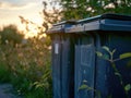 Recycling Bin at Sunset Royalty Free Stock Photo