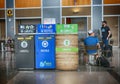 Recycling bins at Austin airport